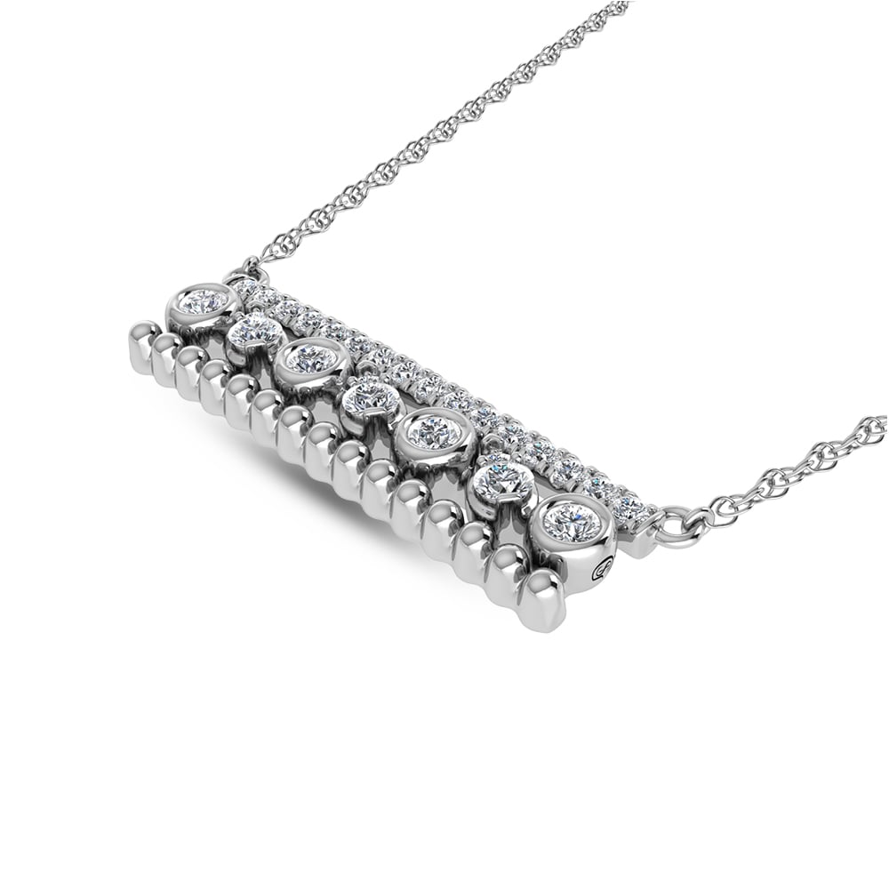14K White Gold Diamond 3/8 Ct.Tw. Fashion Necklace
