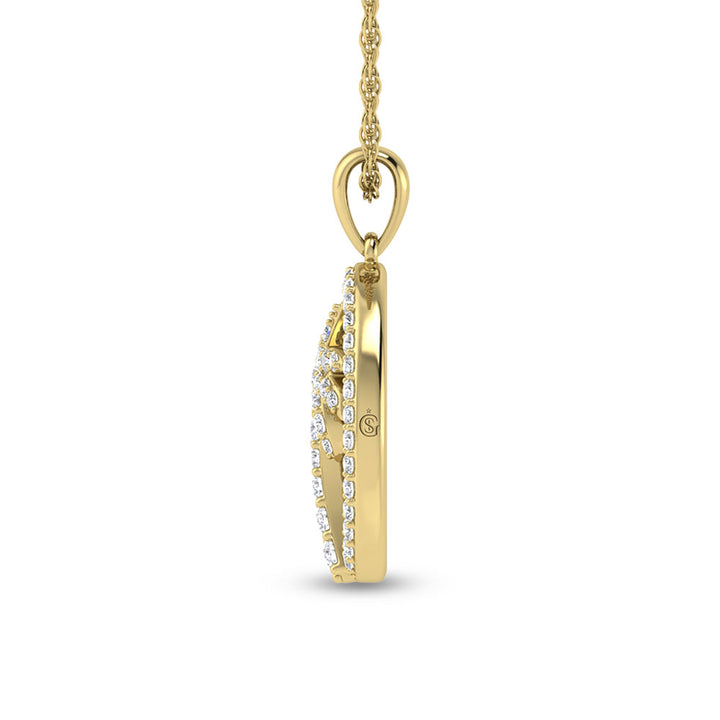 14K White Gold Diamond 1/2 Ct.Tw. Palm Tree Pendant