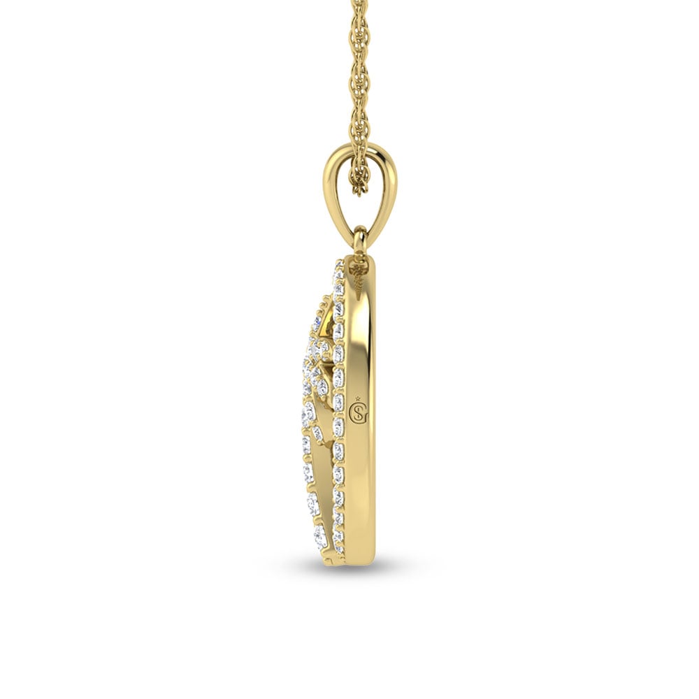 14K White Gold Diamond 1/2 Ct.Tw. Palm Tree Pendant