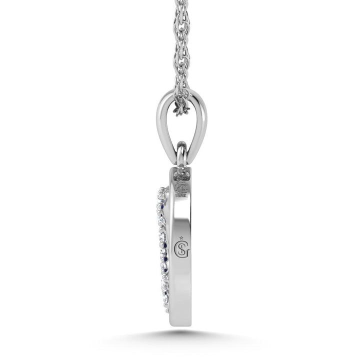 14K White Gold Diamond 7/8 Ct.Tw. Mother of Pearl Dolphin Pendant