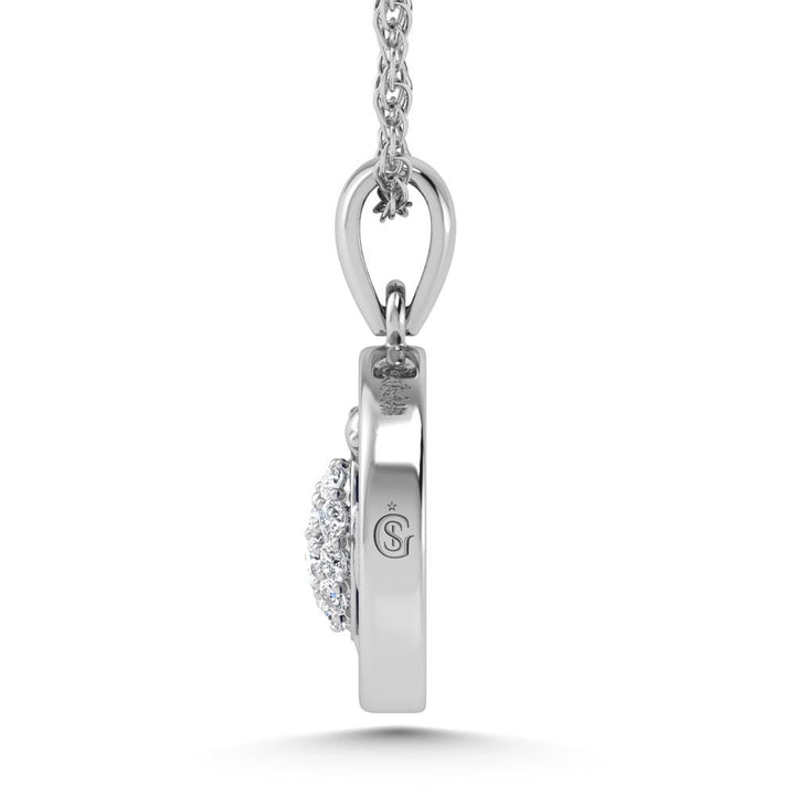 14K White Gold Diamond 7/8 Ct.Tw. Mother of Pearl Tortoise Pendant