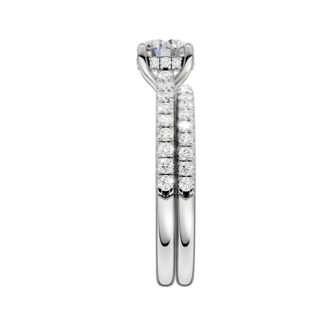 Platinum  1.50CT  Lab Diamond Bridal Ring