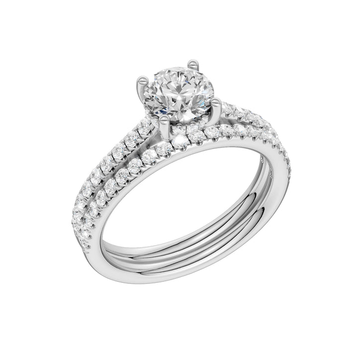 Platinum  1.50CT  Lab Diamond Bridal Ring