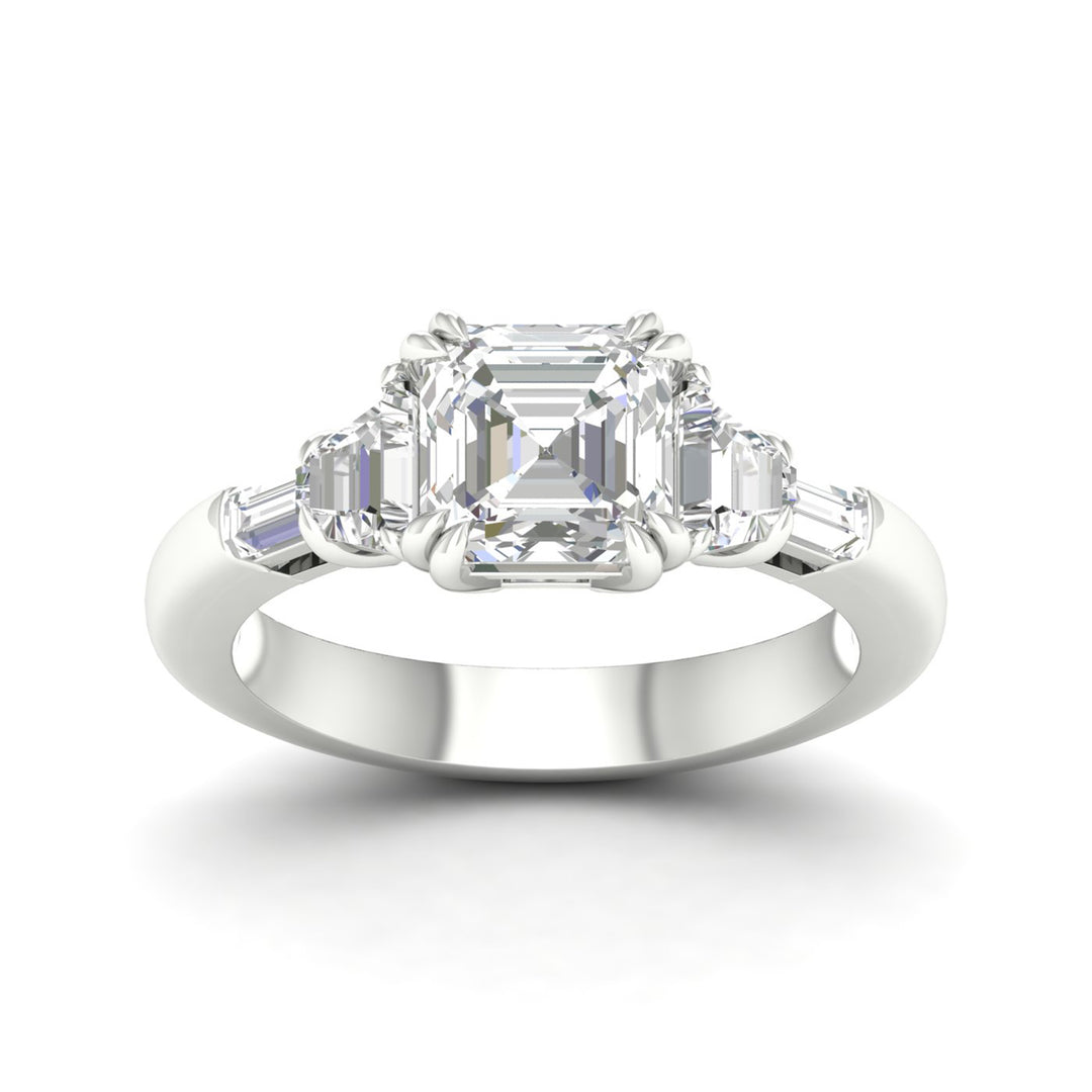 Brilliant 14K White Gold Lab Grown Diamond Engagement Ring