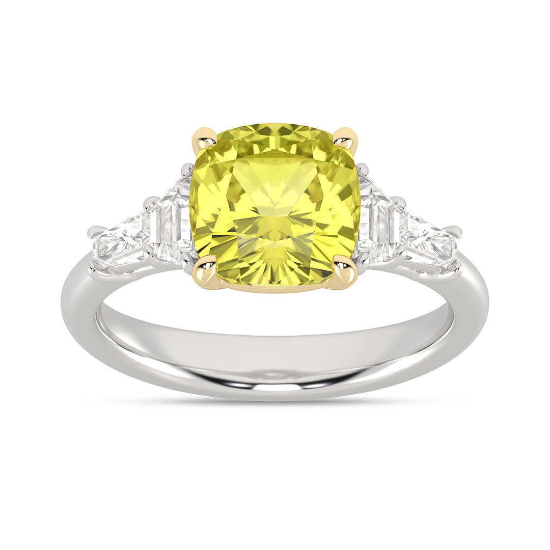 Brilliant 14K White Gold 4CT Lab Diamond Engagement Ring