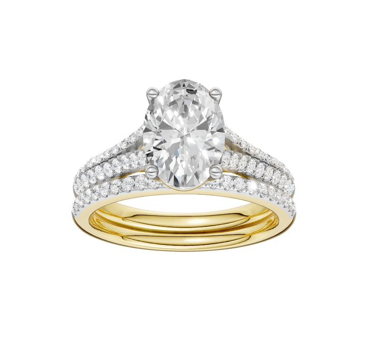 14K 2.40CT Lab Diamond Bridal Set