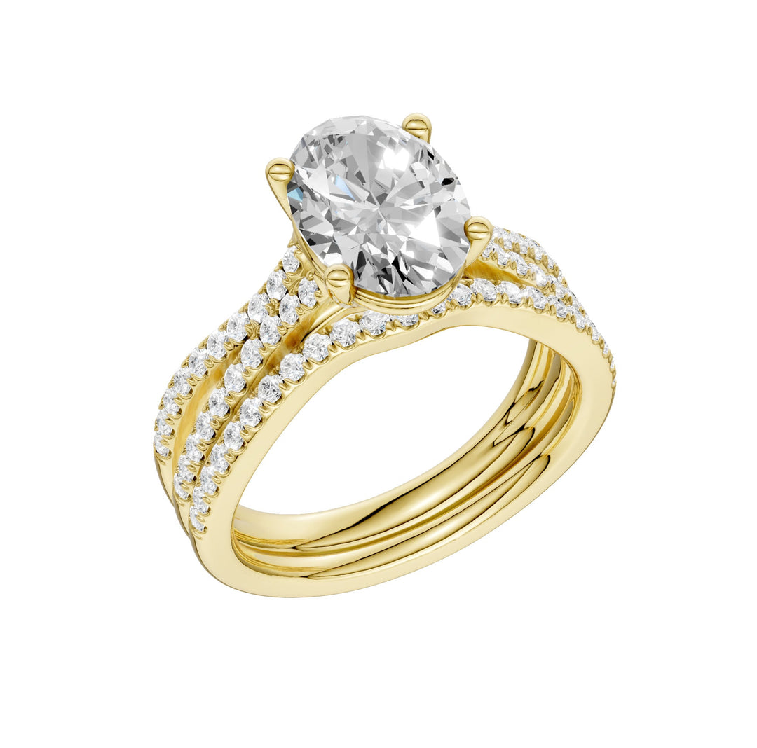 14K 1.40CT Lab Diamond Bridal Set