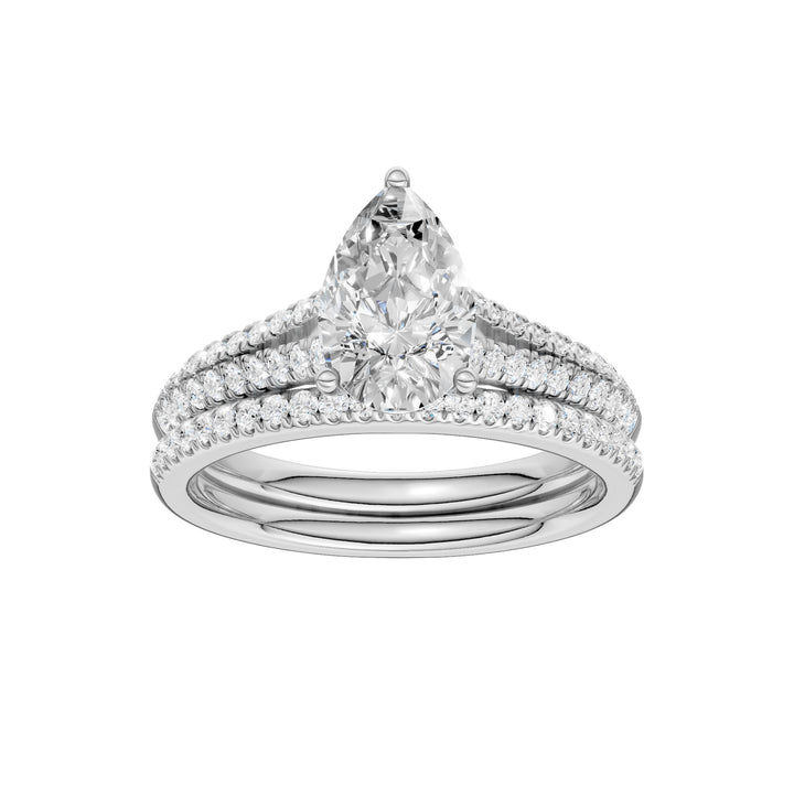 Certified Lab Grown 14K 1.40CT Diamond Bridal Set