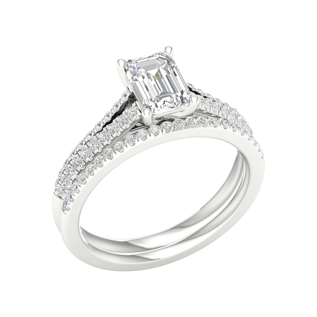 Certified Lab Grown 14K 1.40CT Diamond Bridal Set