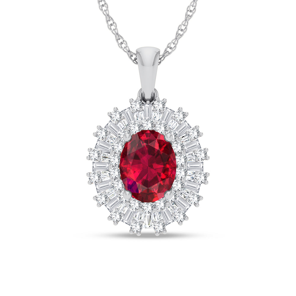 14K 0.72CT DIAMOND RUBY PENDANT