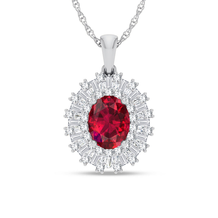 14K 0.72CT DIAMOND RUBY PENDANT