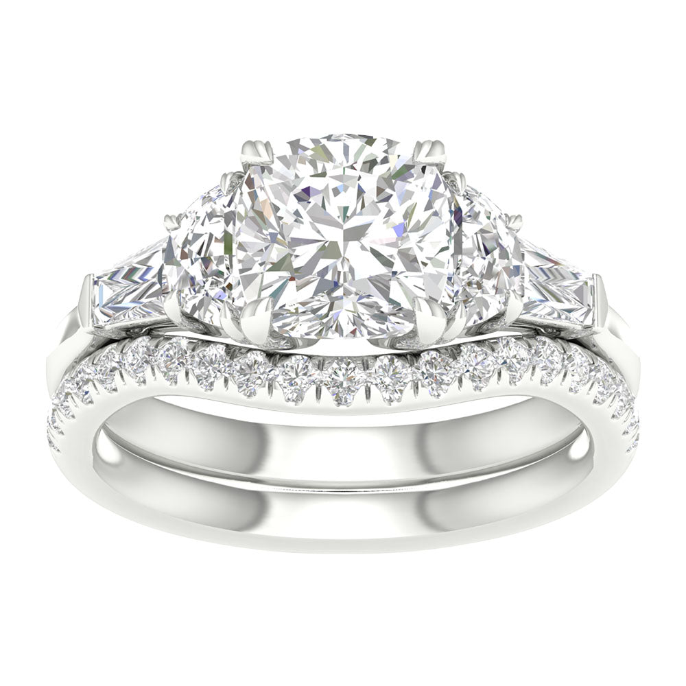 Brilliant 14K White Gold 2.93CT Lab Grown Diamond Engagement Ring