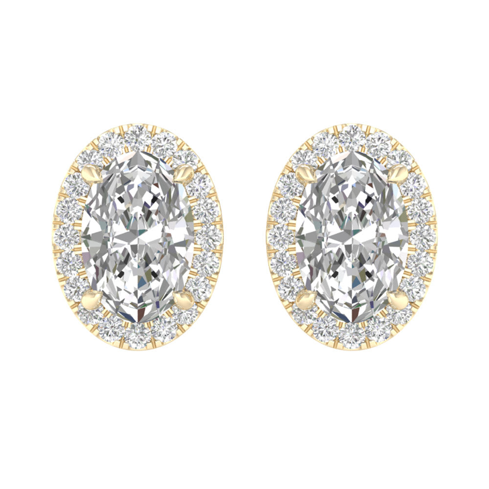 14K Yellow Gold 2.25ct Lab Grown Diamond Stud Earrings