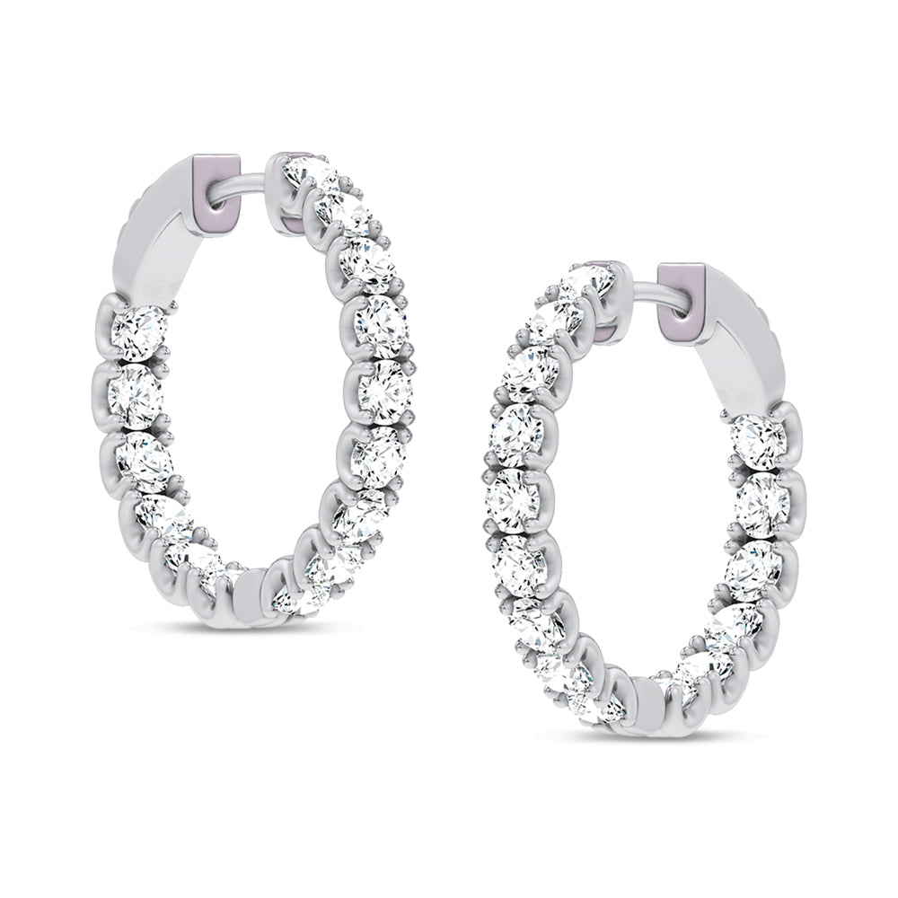 14K 3.00CT Lab Grown Diamond Hoops