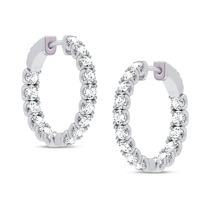 14K 3.00CT Lab Grown Diamond Hoops