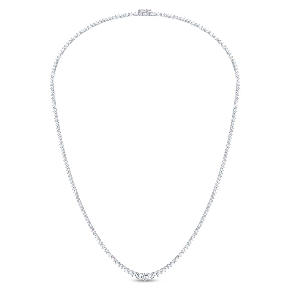 14K 5.20CT LAB DIAMOND NECKLACE GRADUATED 17INCH