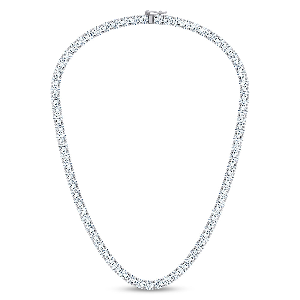 14K 37.50CT Certified Lab Grown DIAMOND NECKLACE TENNIS 17 INCH