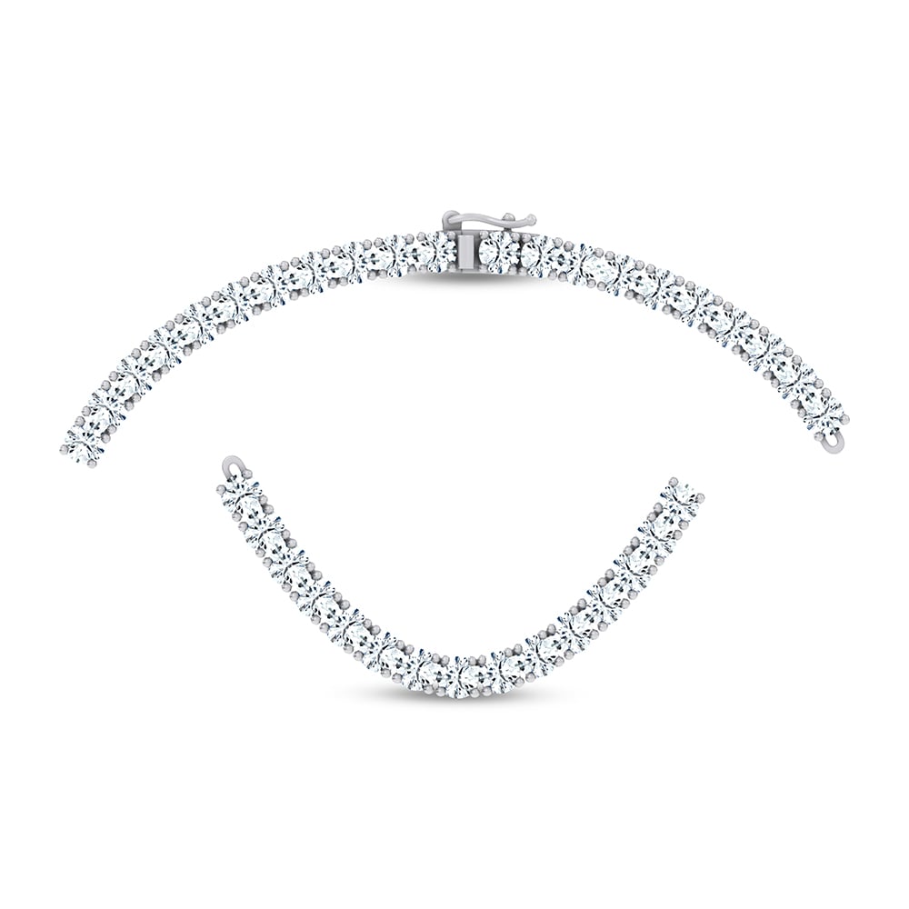 14K 37.50CT Certified Lab Grown DIAMOND NECKLACE TENNIS 17 INCH