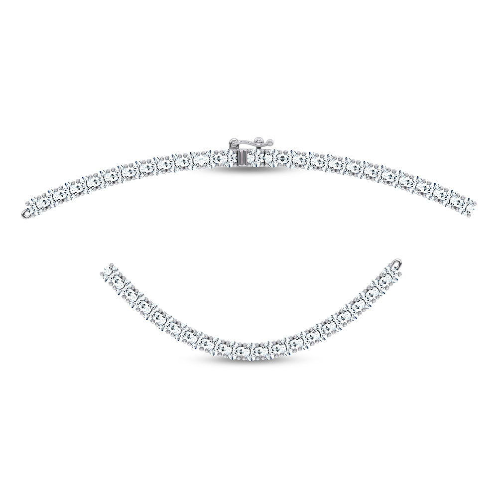 14K 7.50CT Certified Lab Grown 17 INCH TENNIS  NECKLACE TENNIS