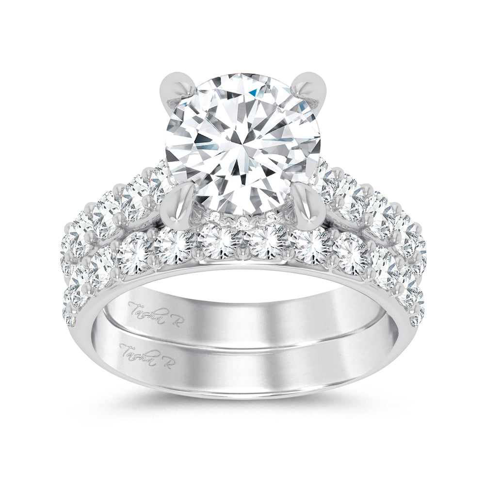 14k White Gold 5CT Certified Lab Diamond Bridal Ring Set