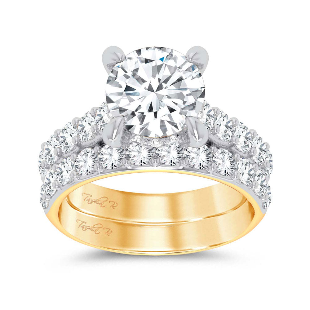 14K Yellow Gold 5CT Certified Lab Diamond Bridal Ring