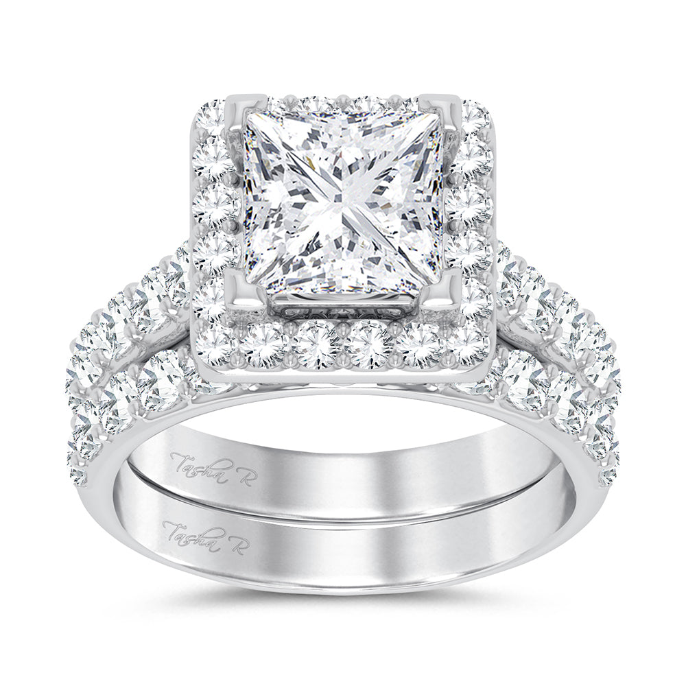 14k White Gold 5CT Certified Lab Diamond Bridal Ring Set