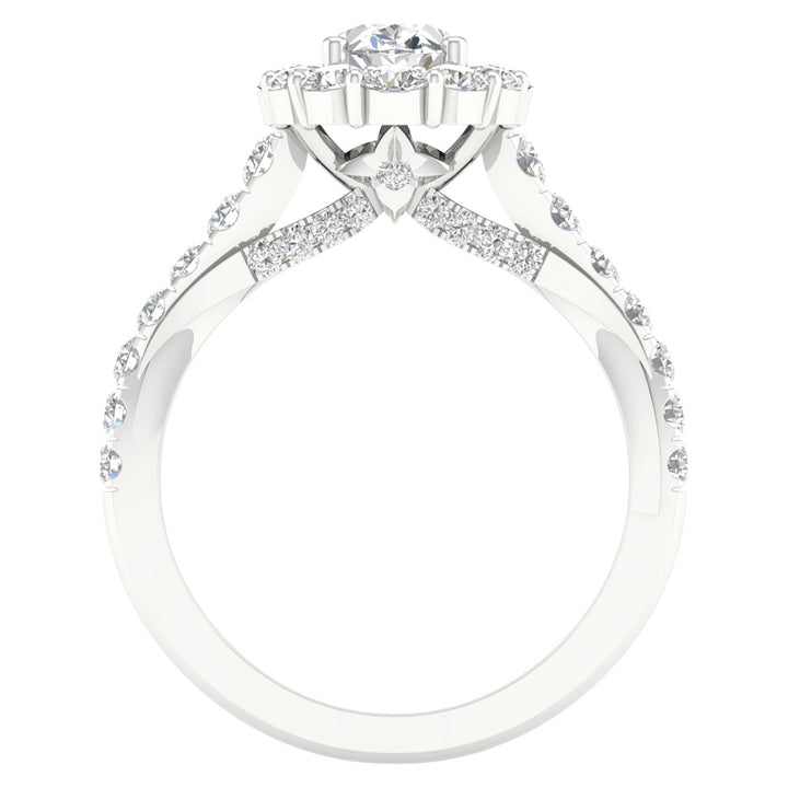 Brilliant 14K White Gold 2CT Lab Grown Diamond Ring