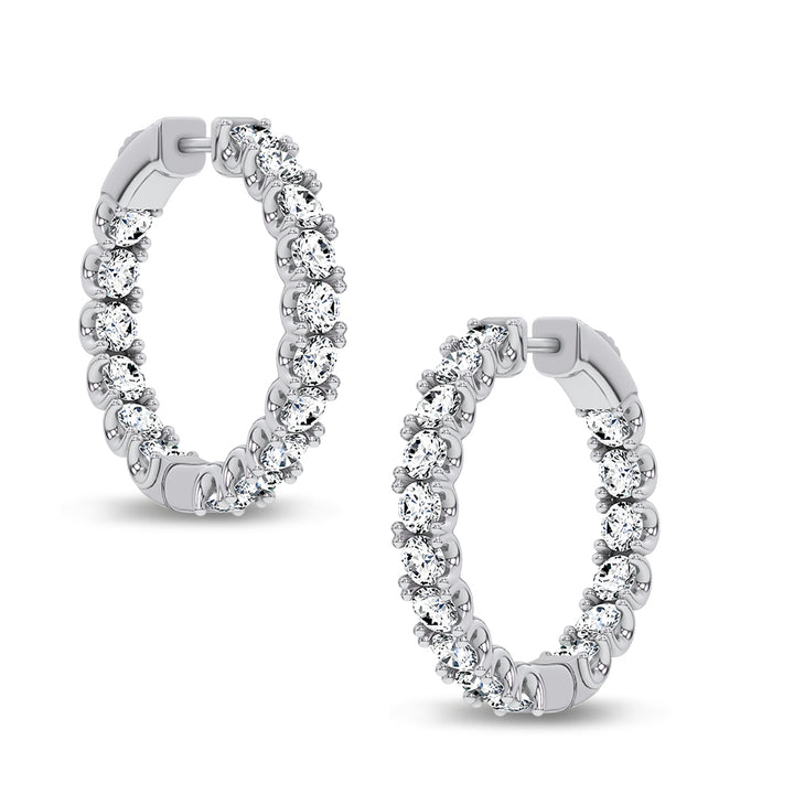 14K 5.00CT Lab Grown Diamond Hoops