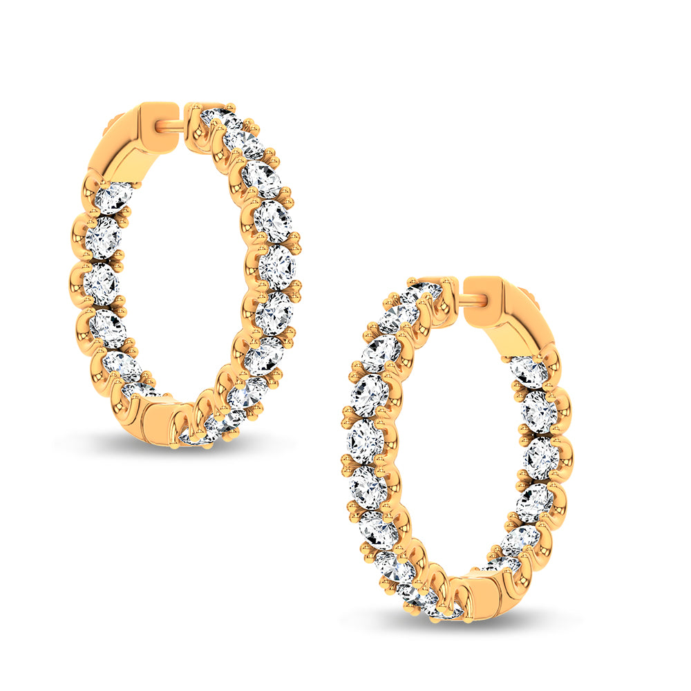 14K 5.00CT Lab Grown Diamond Hoops