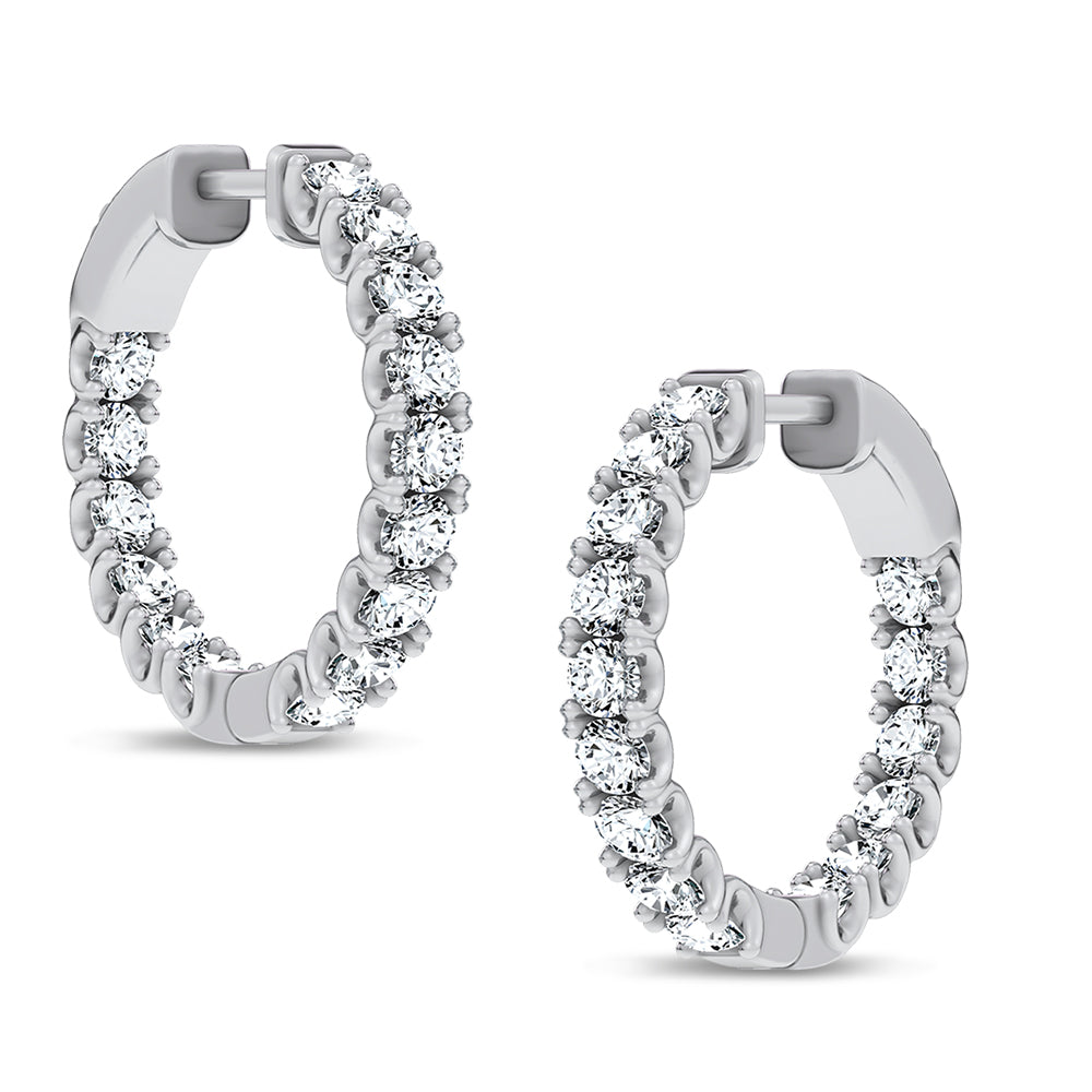 14K 2.00CT Lab Grown Diamond Hoops