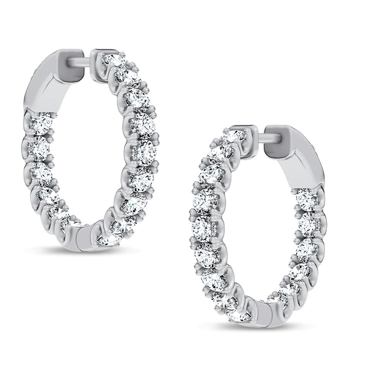 14K 2.00CT Lab Grown Diamond Hoops