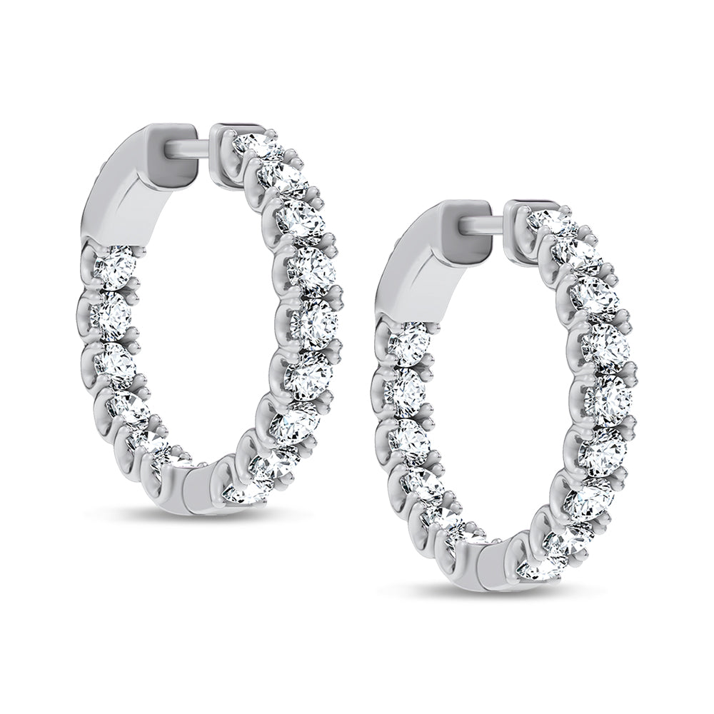 14K 2.00CT Lab Grown Diamond Hoops
