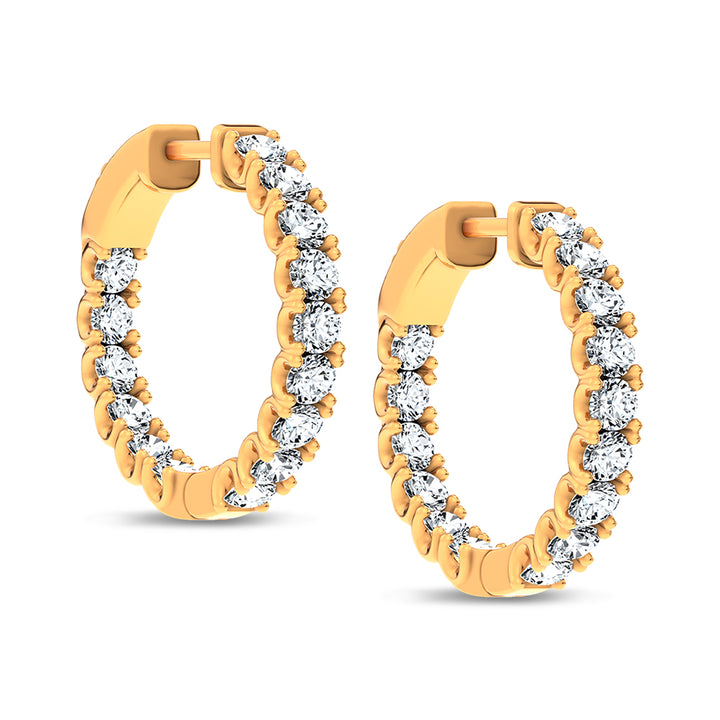 14K 2.00CT Lab Grown Diamond Hoops