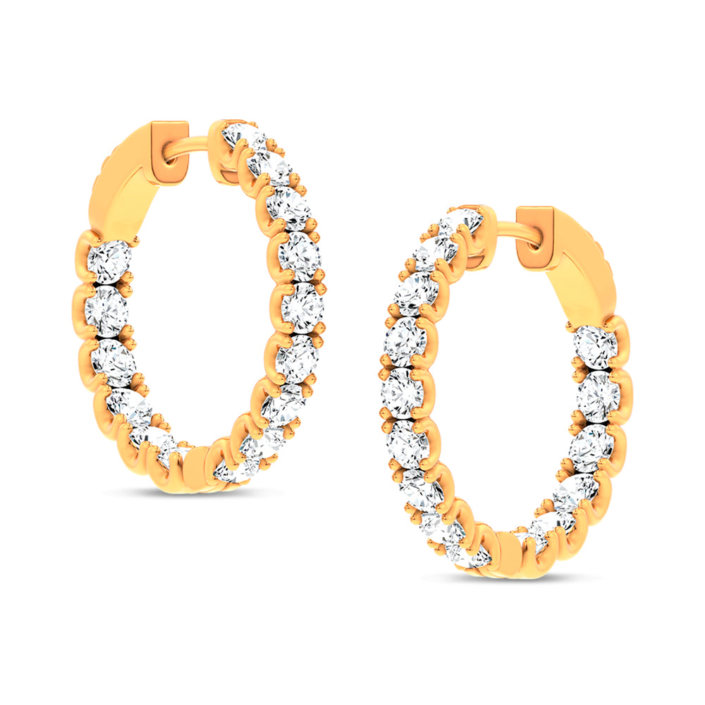 14K 3.00CT Lab Grown Diamond Hoops