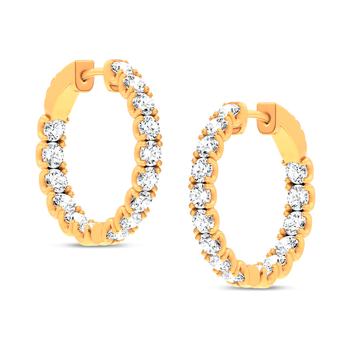 14K 3.00CT Lab Grown Diamond Hoops