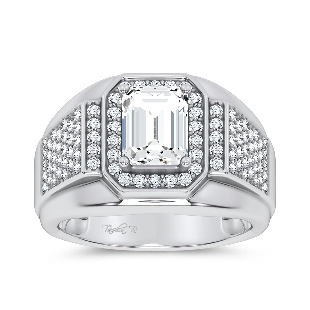 14K 2.98CT Certified Lab Grown Mens Ring