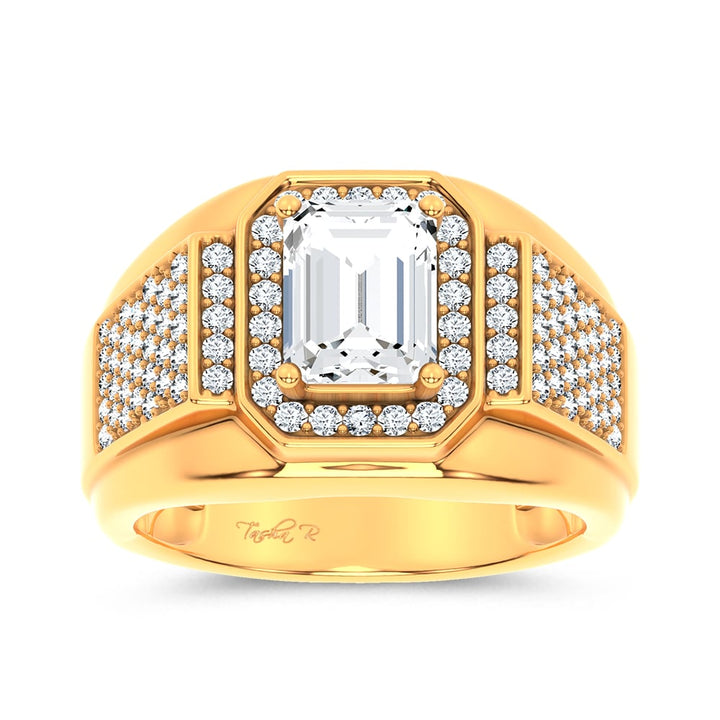 14K 2.98CT Certified Lab Grown Mens Ring