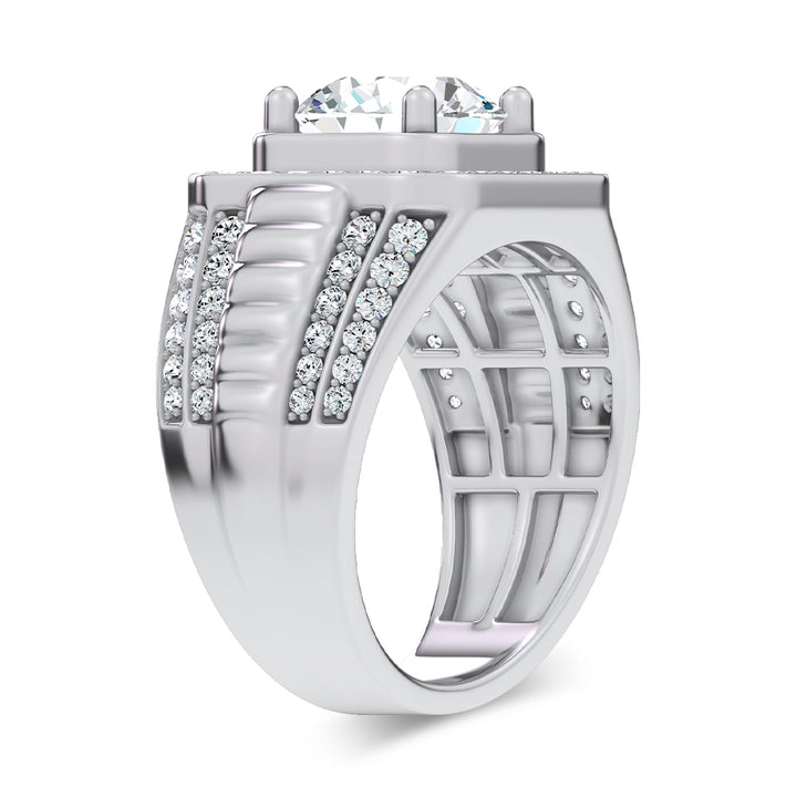 14K 4.12CT Lab Diamond Mens Ring