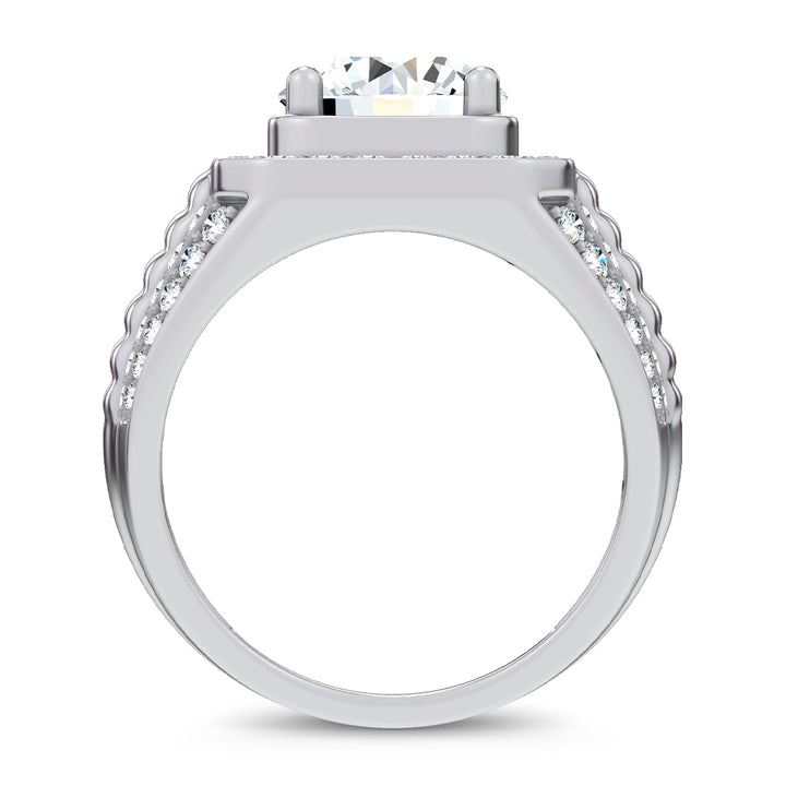 14K 4.12CT Lab Diamond Mens Ring