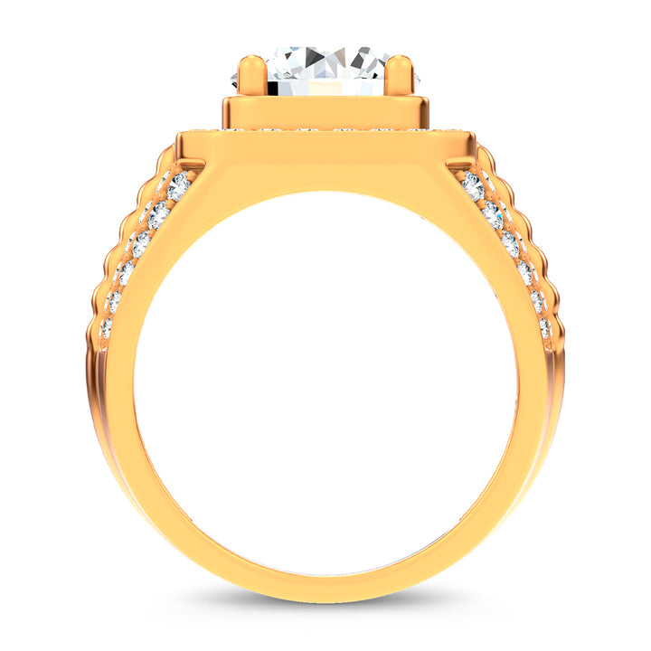 14K 4.12CT Lab Diamond Mens Ring
