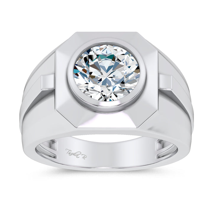 14K 3.00CT Lab Diamond Mens Ring