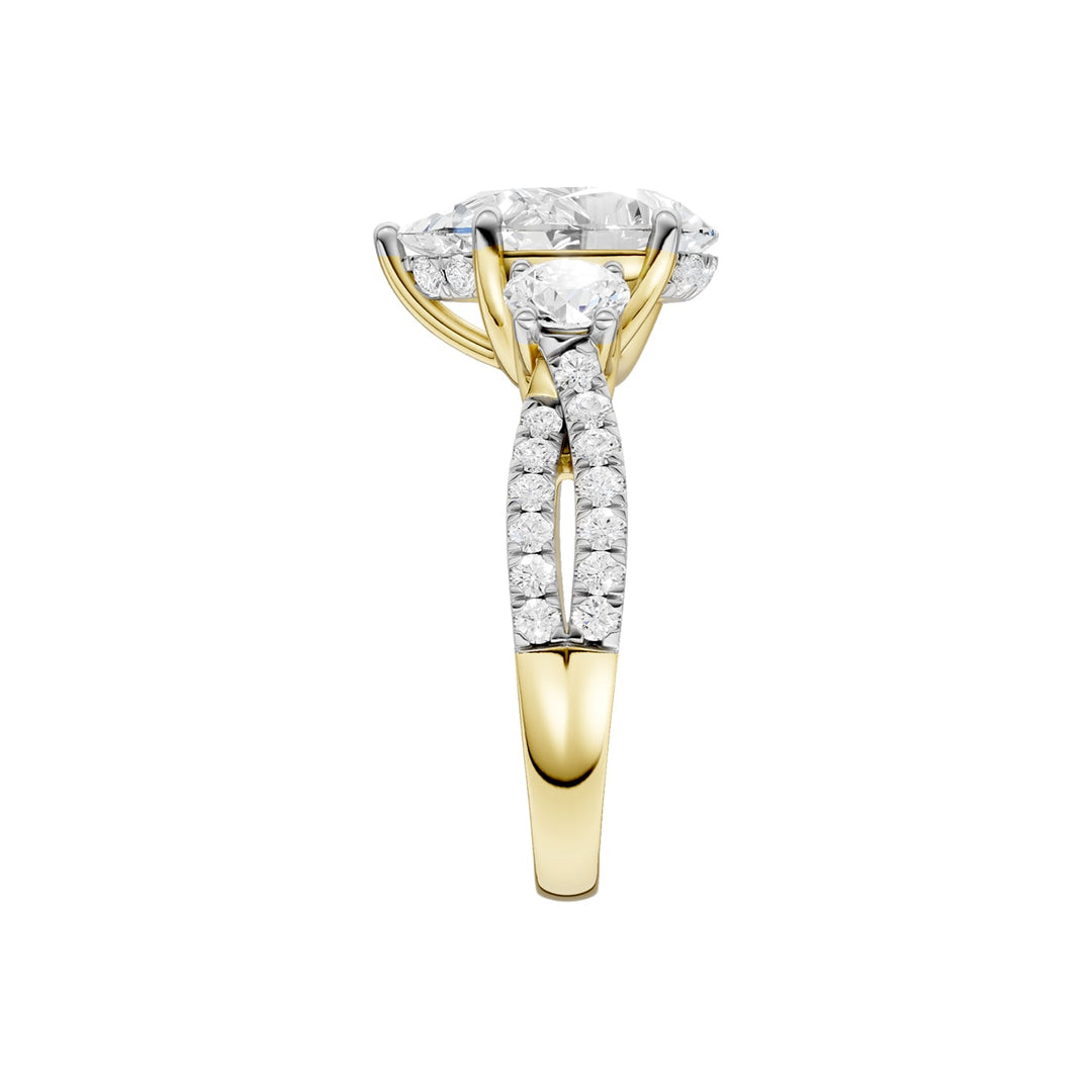 14K 4.00CT Lab Grown Diamond Engagement Ring
