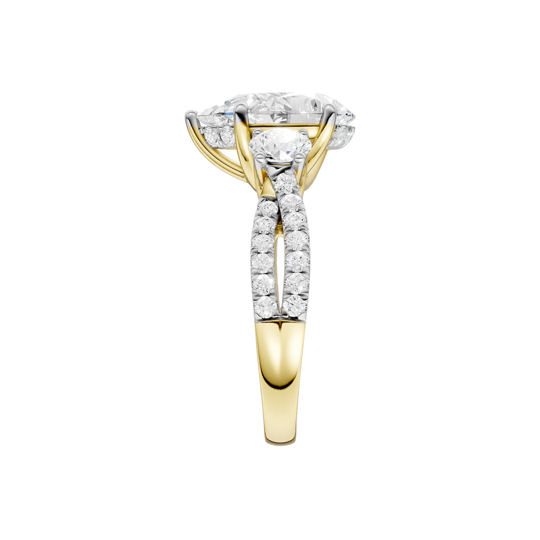 14K 4.00CT Lab Grown Diamond Engagement Ring