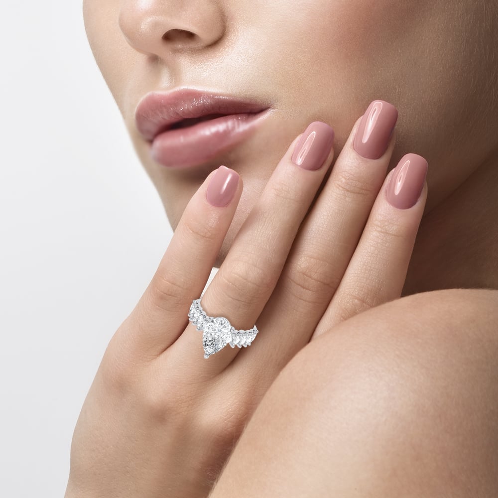 14K 4.20CT  Certified Lab Grown Engagement Ring
