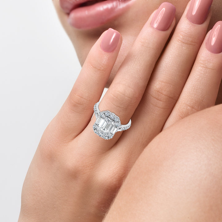 14K 3.87CT Certified Lab Grown Engagement Ring