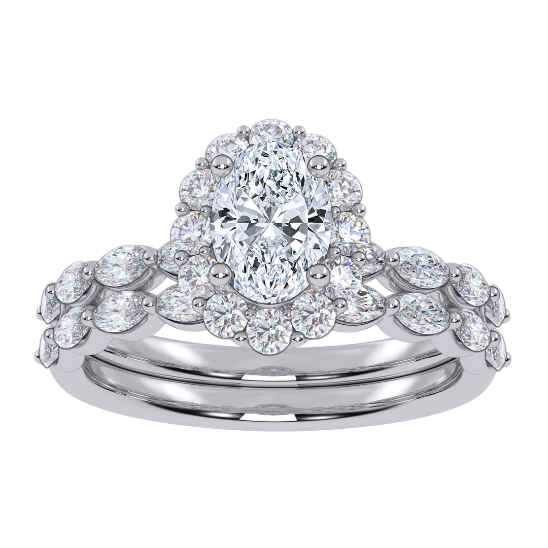 10K 1.25CT Certified Lab Grown Diamond Bridal Set