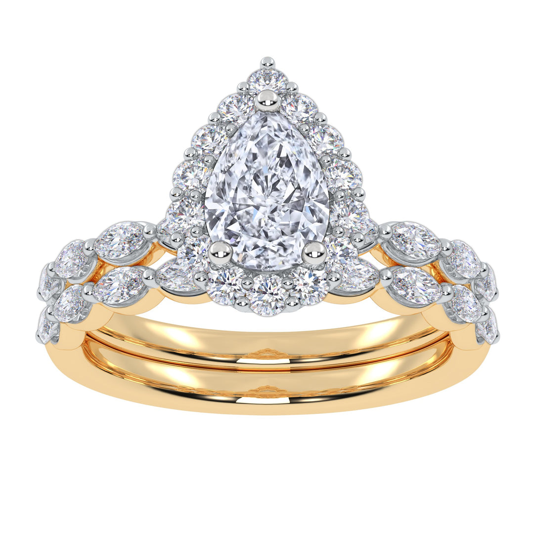 10K 1.25CT Certified Lab Grown Diamond Bridal Set