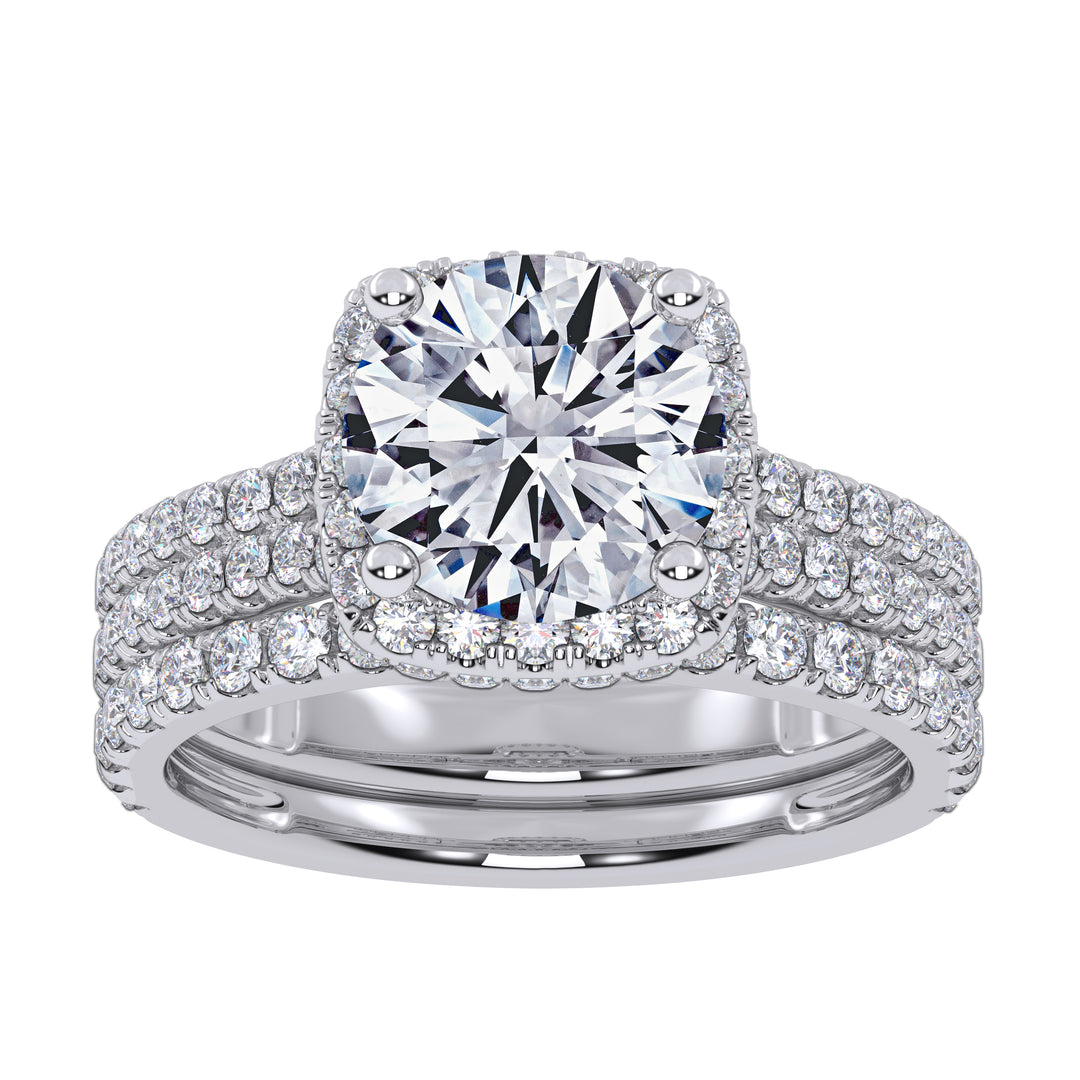 14K 2.54CT Certified Lab Grown Diamond Bridal Set
