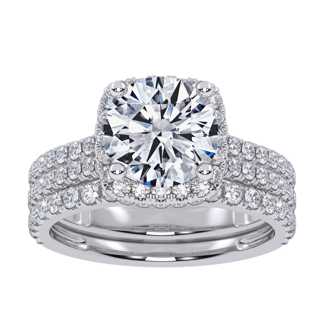 14K 2.54CT Certified Lab Grown Diamond Bridal Set
