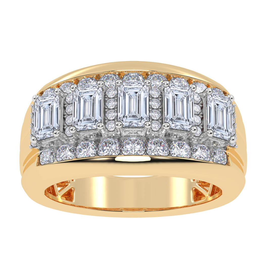 14K 3.50CT Certified Lab Grown Mens Band